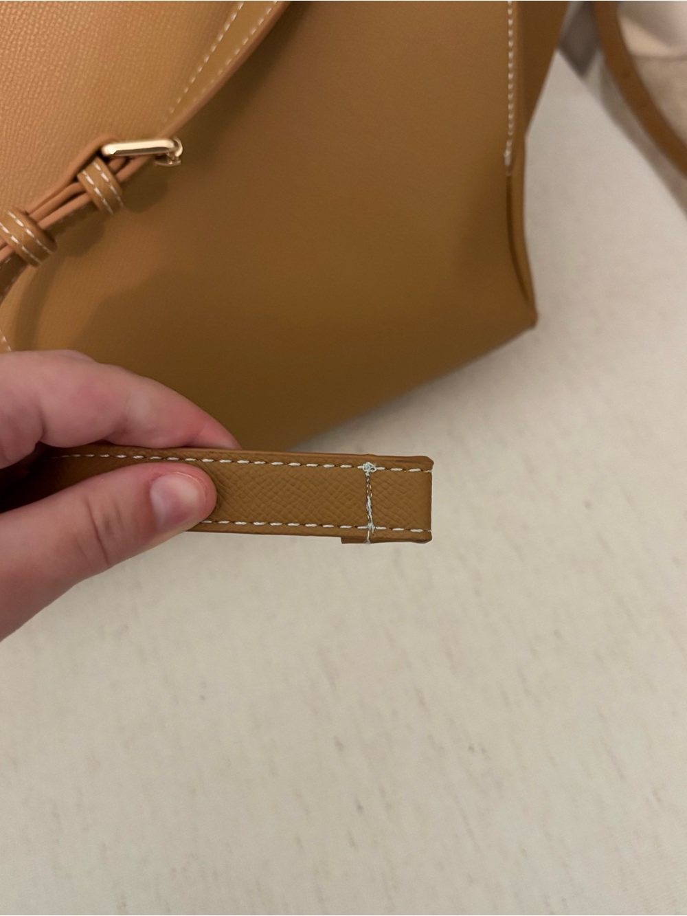 Anthropologie Tan Leather Tote Bag - Picture 7 of 7